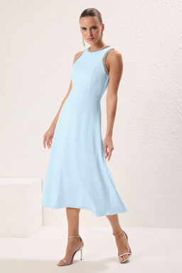 TRENDYOLMILLA Siyah A-Kesim Tas Aksesuarl? Dokuma Elbise TPRSS24EL00178 фото 12