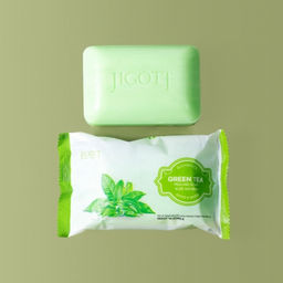 Jigott Мыло-скраб для лица и тела с экстрактом зеленого чая / Green Tea Scrub Soap, 150 г
