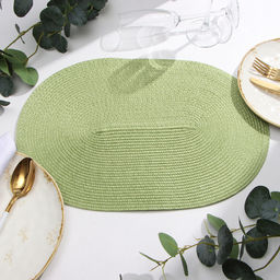 Салфетка сервировочная «Овал», светло-зелёная, 45×30 см