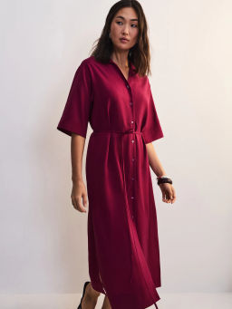 Льняное платье-рубашка с поясом ZR2605012904-91 / Zarina