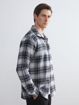 Regular Fit Uzun Kollu Ekose Gabardin Erkek G?mlek