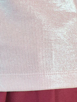 Топ с закрытым декольте из хлопка с эластаном в рубчик с матовым покрытием металлик - Vilatte фото 4