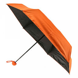 Зонт-мини механический Палитра UPF50+ ткань эпонж (полиэстер) + черное УФ-покрытие, 6 лучей, д/купола 90см, 5 сложений, 18см в сложенном виде, механизм против ветра, ручка с покрытием soft-touch, цвет оранжевый, 218гр (Китай)