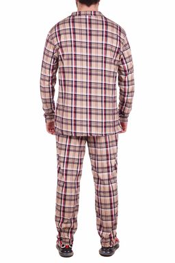 Костюм сорочка+брюки - Оливер - 802 - бежевый / бордо