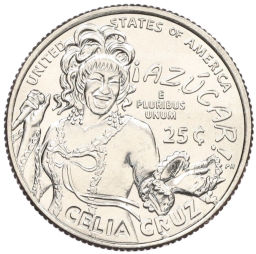 Монета 1/4 доллара (25 центов) 2024 года D США Американские женщины Селия Крус