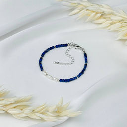 Браслет из Лазурита и Жемчуга 16,5 см + - Радуга самоцветов фото 2