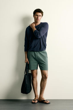 BERMUDA REGULAR FIT SEERSUCKER CONFORT / Verde
