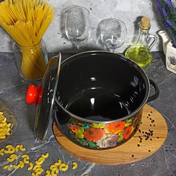 Кастрюля конич. 5,5 л. черн. Жостово 1с47я