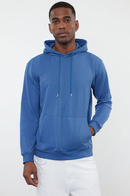 TRENDYOL MAN Mavi Regular/Normal Kesim Kapusonlu Uzun Kollu Sweatshirt TMNAW20SW0162 - Trendyolmilla фото 68