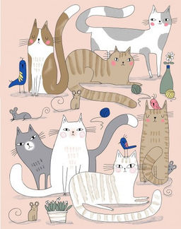 Полотенце вафельное Котофеи р.45*60 - Домтрик фото 3