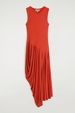 VESTIDO MIDI DRAPEADO ASIM?TRICO