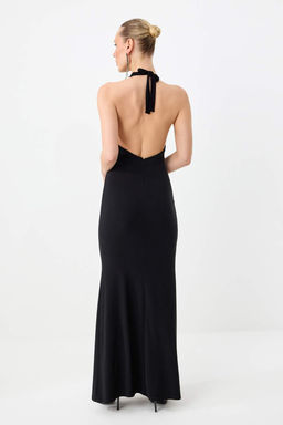 Siyah Dantel Detayl? Astarl? Maxi Abiye & Mezuniyet Elbisesi TPRSS26AE00117 - Trendyolmilla фото 4