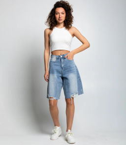 Джинсовые шорты #КТ7781 (1), голубой