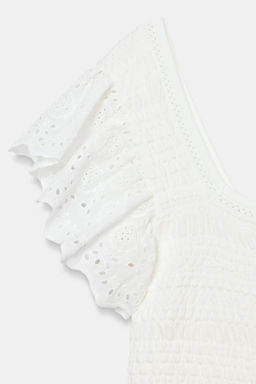 TOP PUNTO BORDADOS PERFORADOS / Blanco