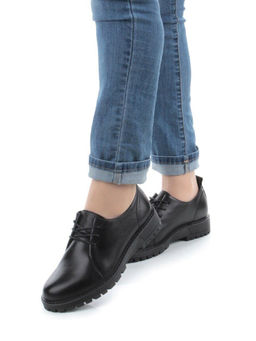 03-DYL76-1 BLACK Полуботинки женские (натуральная кожа)