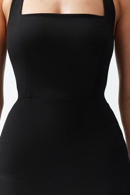 TRENDYOLMILLA Siyah Vucuda Oturan Dokuma Elbise TPRSS24EL00136 фото 18