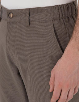 Vizon Slim Fit Beli Lastikli Kanvas Pantolon