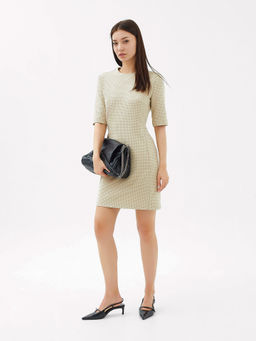 Платье женское коричневое с паттерном лапка кофейная лапка 152548 - Mark formelle фото 7