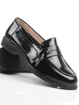 03-DEB17-3 BLACK Лоферы женские (натуральная кожа)