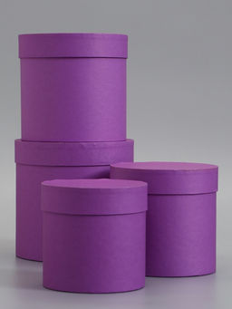 Набор шляпных коробок  4 в 1 "Светлая сирень" 18 × 18 ‒14 × 14 см