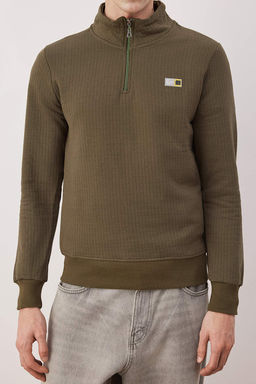 Siyah Regular/Normal Kesim Dokulu Etiket Detayl? Fermuarl? Sweatshirt TMNAW26SW00062 - Trendyolmilla фото 17