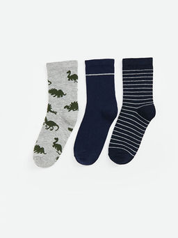 Desenli Erkek ?ocuk Soket ?orap 3l?