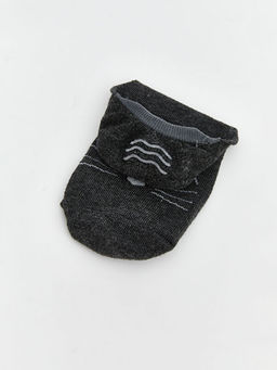 Desenli Kaymaz Topuk Kad?n Babet ?orap 3l?