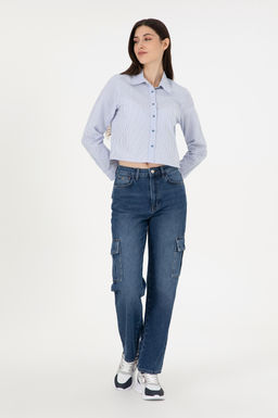 Женские синие джинсовые брюки Неожиданная скидка в корзине