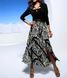 Юбка, черная-экрю