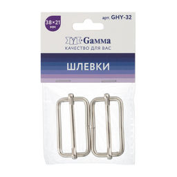 Фурнитура сумочная металл Gamma GHY-32 Шлевка 38 х 21 мм 5 x 2 шт. №04 под никель