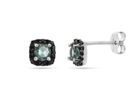Серьги из серебра лондон топаз кварц, шпинель, Стефани