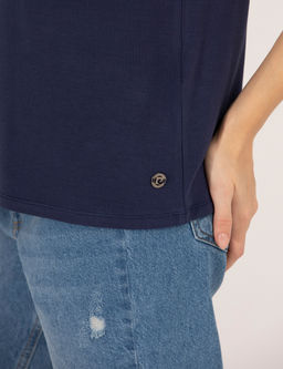 Lacivert Comfort Fit Basic Ti__rt