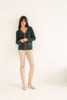 Martichelli Кардиган Emerald с коричневой отделкой  фото 14