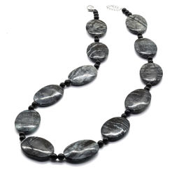 Бусы из яшмы овал 25*35мм, 61см Радуга камня