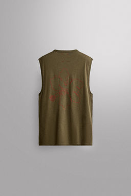 CAMISETA TANK LIGERA LINO - ALGOD?N / Verde medio - Zara фото 9