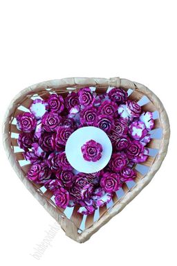 Кабошон Розочка разноцветная 19 мм (50 шт) ВР-355, малиновый