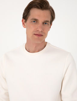 Ekru 3 _plik Regular Fit __i Polarl_ Bisiklet Yaka Basic Sweatshirt - Pierre cardin фото 2