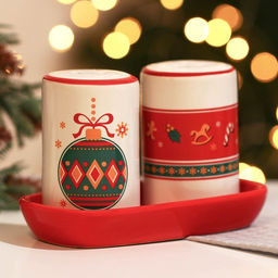 Солонка и перечница новогодние Пряничные человечки!, 12?6.5?7 см, ручная работа