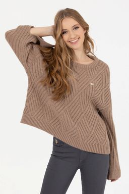 Женский свитер Camel Melange из трикотажа - U.s. polo assn фото 4