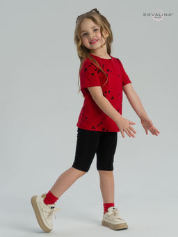 Костюм Актив сердечки на красном-черный - Sovalina фото 18