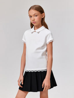 ACOOLA / Блузка детская для девочек Gvinevra белый  фото 4