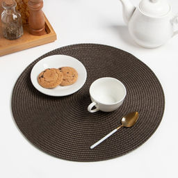 Цена за 2 шт. Салфетка сервировочная «Доляна. Классика», коричневая, d=38 см