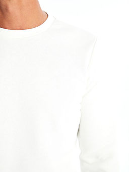 Bisiklet Yaka Uzun Kollu Erkek Kal?n Sweatshirt