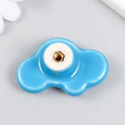 Фурнитура для шкатулки, ручка «Машинка», керамика, металл, голубой, 3.2×4.8×2.2 см