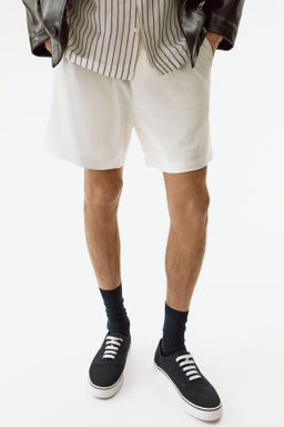 Pantal?n corto en mezcla de lino Relaxed Fit - H&m фото 9