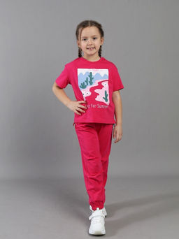 CRB wear / CSKG 64103-46K Футболка для девочки,фуксия/Ex.Cherubino  фото 2