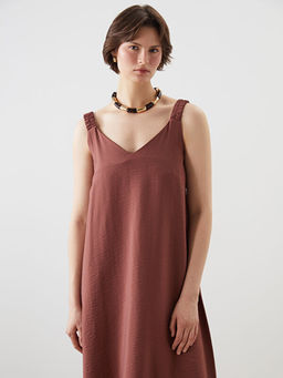 V Yaka Ask?l? A Kesim Elbise