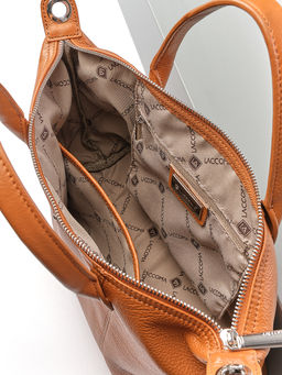 LACCOMA сумка НИ2406-рыжий натуральная кожа хлопок  фото 4