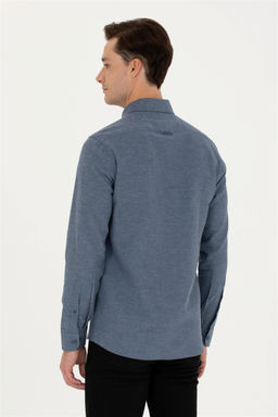 Мужская базовая рубашка цвета индиго с длинным рукавом Неожиданная скидка в корзине - U.s. polo assn фото 5