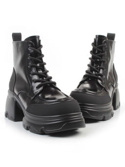 01-F591-1 BLACK Ботинки демисезонные женские (натуральная кожа, искусственная кожа) - Фабричный китай фото 12